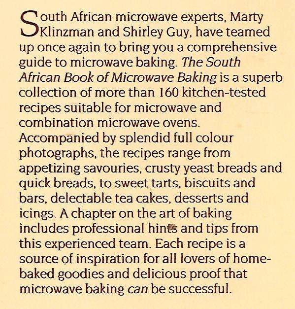 The South African Book of Microwave Baking | Marty Klinzman & Shirley Guy