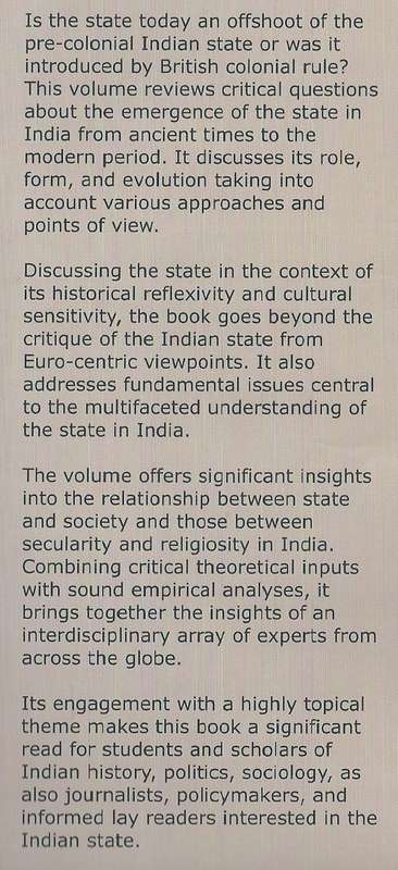 The State in India: Past and Present (Inscribed by Co-Author) | Masaaki Kimuru & Akio Tanabe