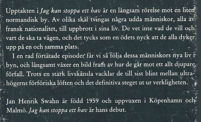 Jag Kan Stoppa Ett Hav (Swedish, Inscribed by Author) | Jan Henrik Swahn