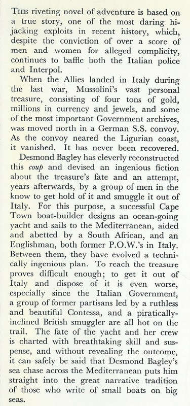 The Golden Keel (First Edition, 1963) | Desmond Bagley