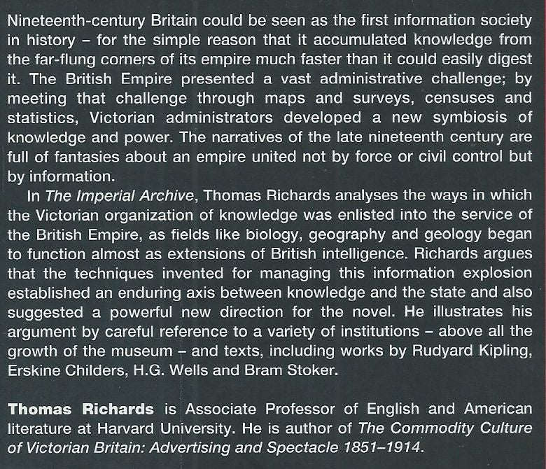 The Imperial Archive: Knowledge and the Fantasy of Empire | Thomas Richards