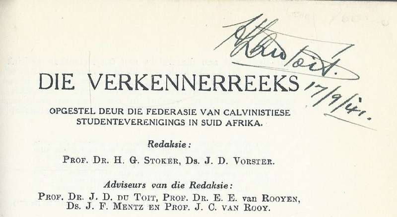 Die Bybel is die Woord van God (Possibly Signed by Author, Afrikaans) | J. D. du Toit