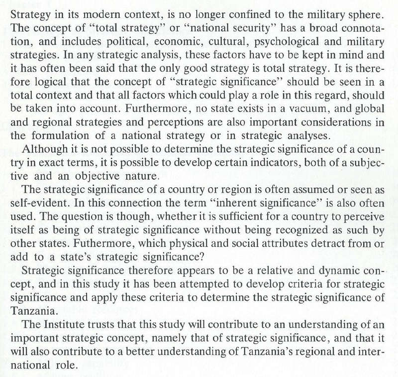 The Strategic Significance of Tanzania | M. R. Sinclair