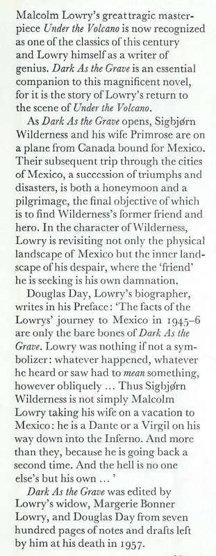 Dark as the Grave Wherein my Friend is Laid | Malcolm Lowry