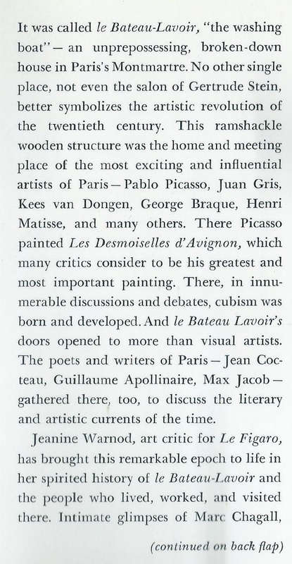 Washboat Days: Montmarte, Picasso and the Artists Revolution | Janine Warnod