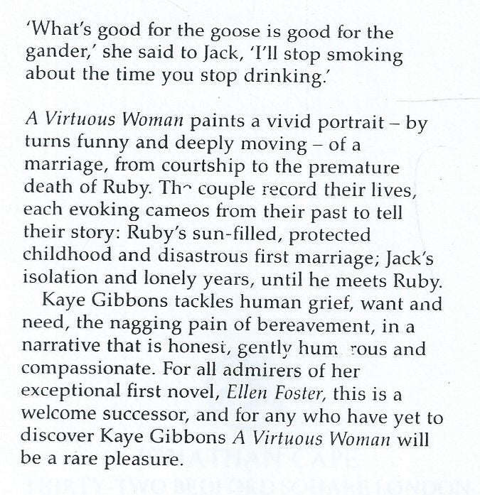A Virtuous Woman (Proof Copy) | Kaye Gibbons