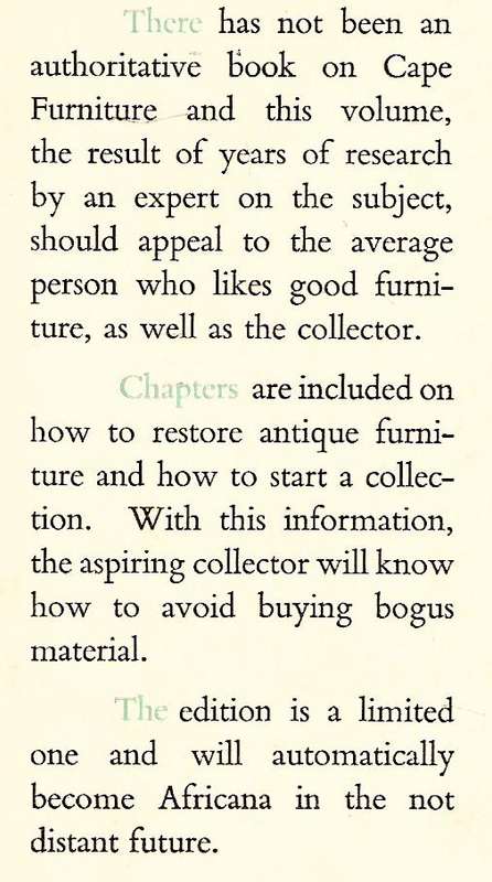 Cape Antique Furniture (Limited Edition) | Lennox van Onselen