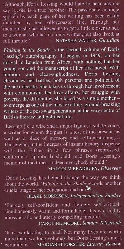 Walking in the Shade: Volume Two of My Autobiography, 1949-1962 | Doris Lessing