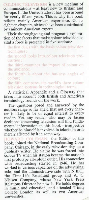 Colour Television: Techniques, Business, Impact | Howard W. Coleman (Ed.)