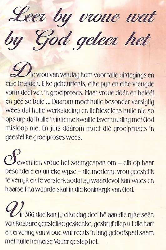 Van Vrou to Vrou: 'n Bybelse Dagboek vir Vroue deur Vroue (366 Dagstukke, Afrikaans)