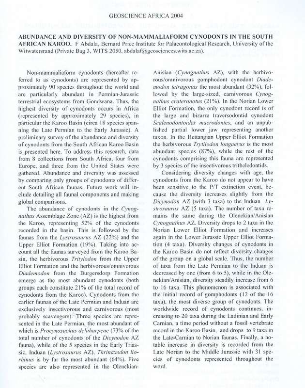 Geoscience Africa 2004: Abstracts, Vol. 1 | L. D. Ashwal & A. Hofmann