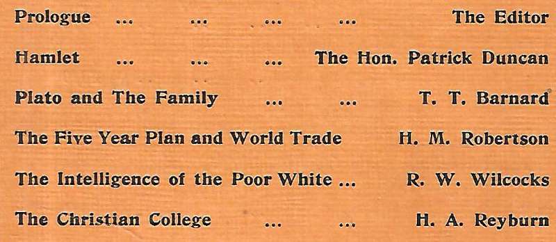The Critic: A South African Quarterly Journal (Vol. 1, No. 1, September 1932)