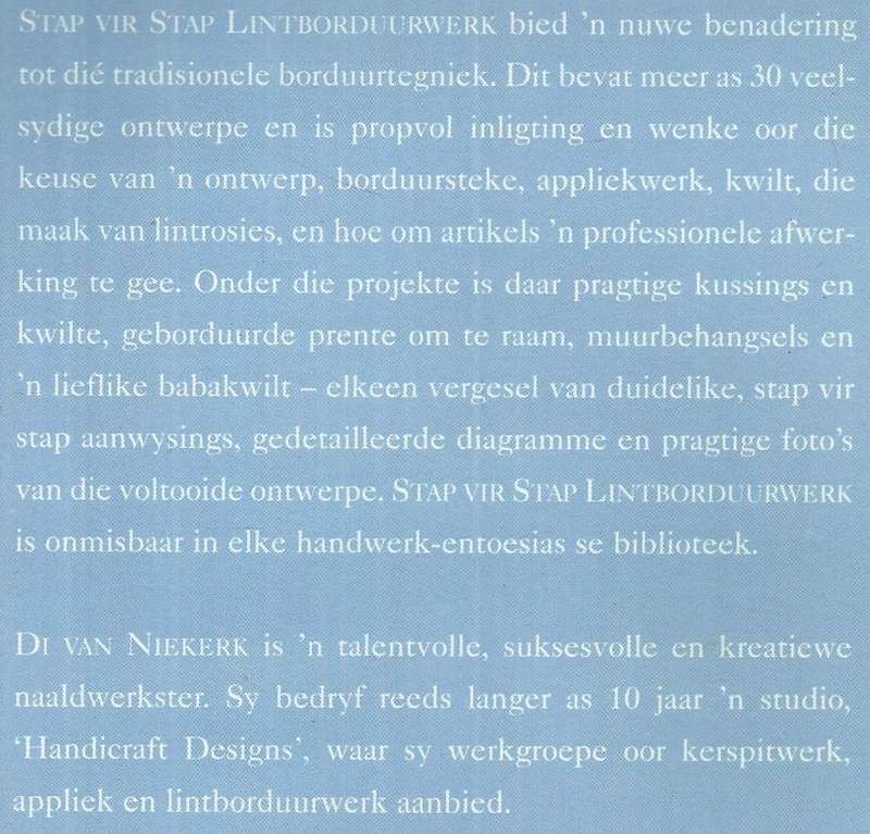 Stap vor Stap Lintborduurwerk (Afrikaans) | Di van Niekerk