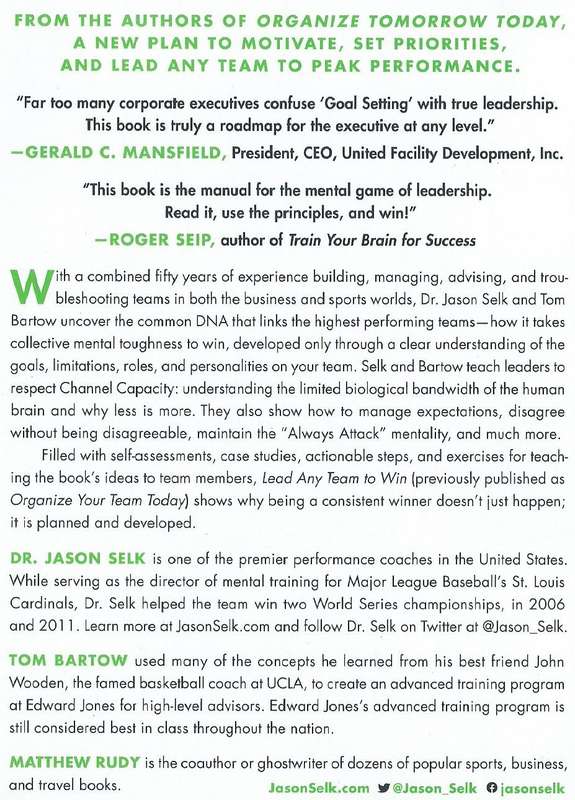 Lead Any Team to Win | Dr. Jason Selk & Tom Bartow