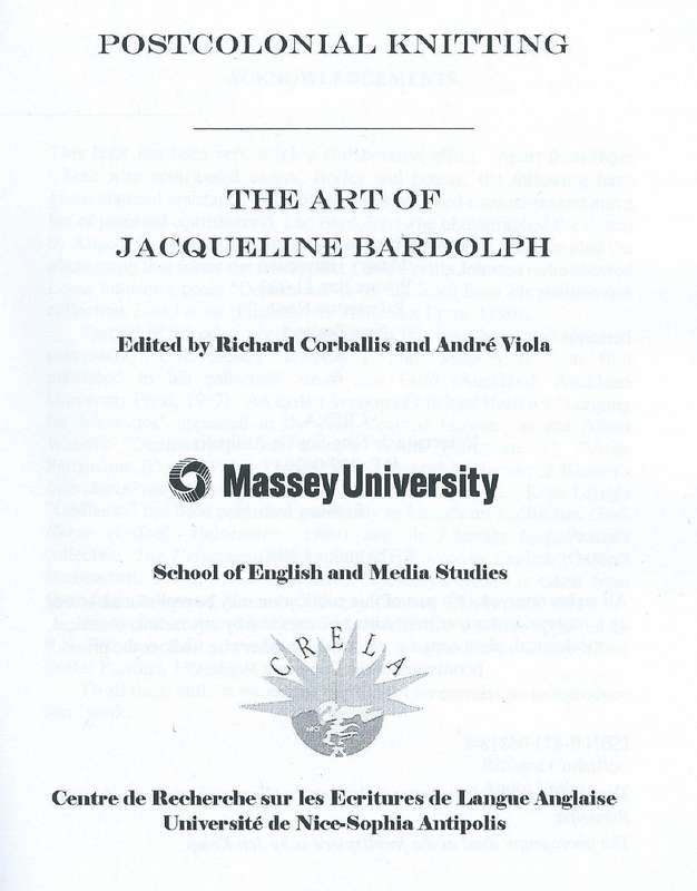 Postcolonial Knitting: The Art of Jacqueline Bardolph | Richard Corballis & Andre Viola (Eds.)