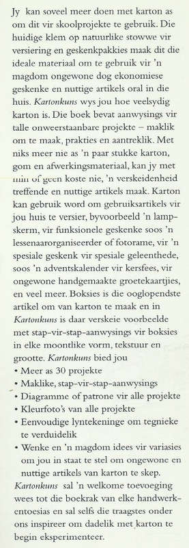 Kartonkuns (Afrikaans) | Fransie Snyman