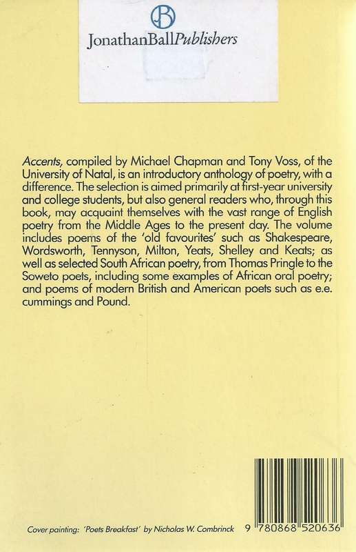 Accents: An Anthology of Poetry From the English-Speaking World (Publisher's Mock-Up Copy) | Mich...