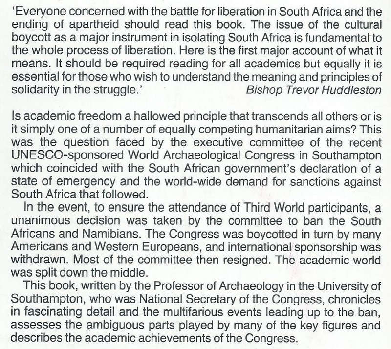 Academic Freedom & Apartheid: The Story of the World Archaeological Congress | Peter Ucko