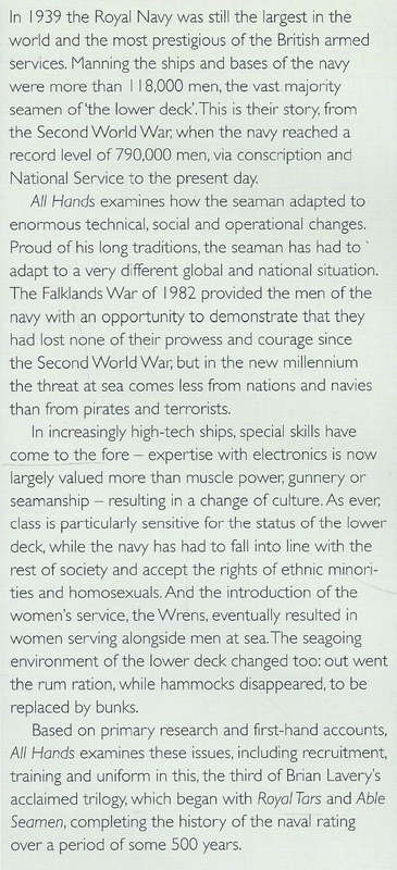 All Hands: The Lower Deck of the Royal Navy Since 1939 | Brian Lavery