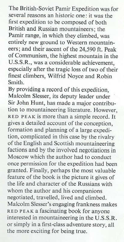 Red Peak: A Personal Account of the British Soviet Expedition of 1962 | Malcolm Slesser