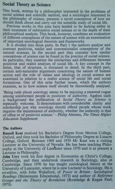 Social Theory as Science | Russell Keat & John Urry