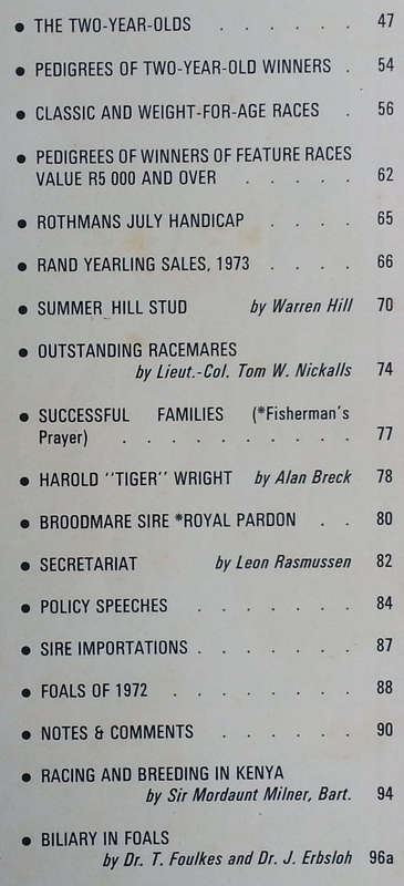 The South African Racehorse (July 1973)