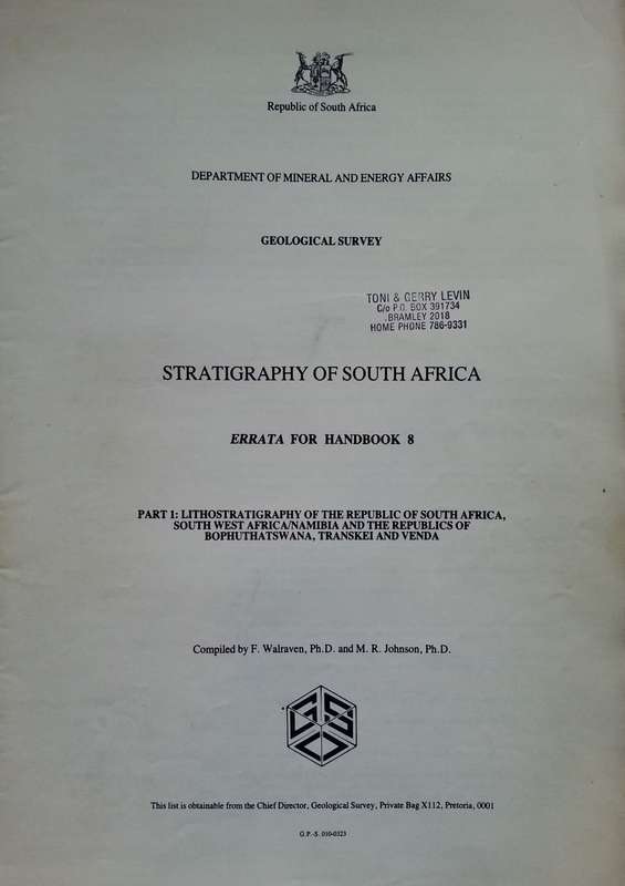Stratigraphy of South Africa, Handbook 8 | L. E. Kent (Ed.)
