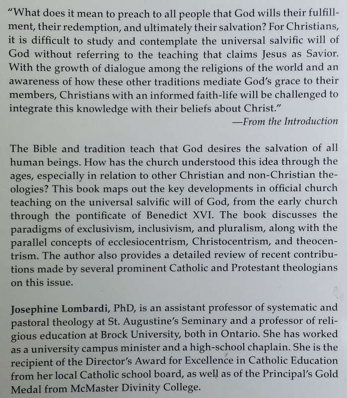 What are They Saying About The Universal Salvific Will of God? | Josephine Lombardi