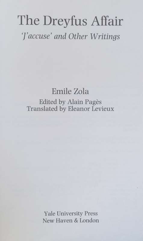 The Dreyfus Affair: Jacusse and Other Writings | Emile Zola