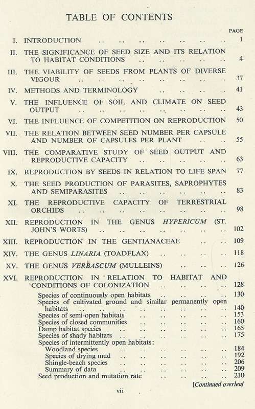 The Reproductive Capacity of Plants: Studies in Quantitive Biology | E. J. Salisbury