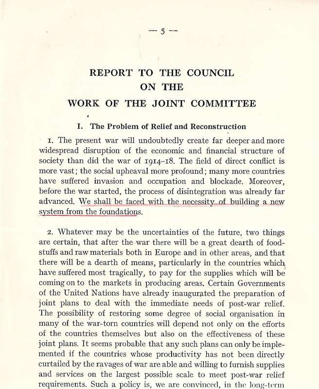 Report to the Council on the Work of the Joint Session (Economic and Financial Committees, League...