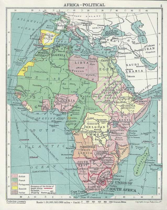 Philips' Junior School Atlas for South Africa (Published 1944)