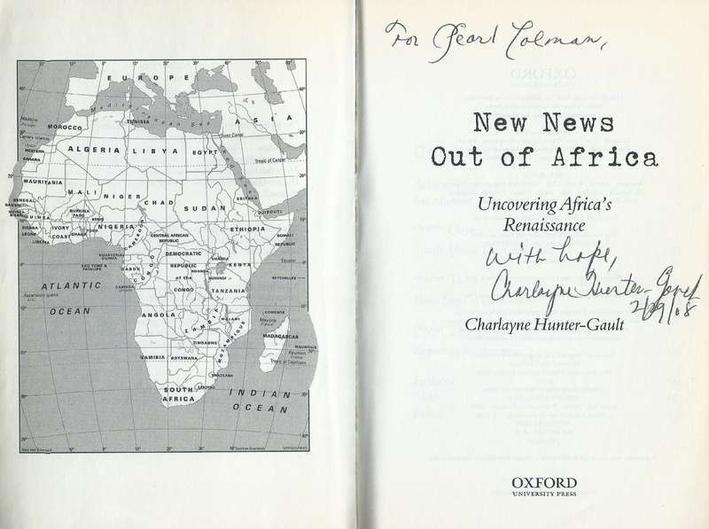New News out of Africa: Uncovering Africa's Renaissance (Inscribed by Author) | Charlayne Hunter-...