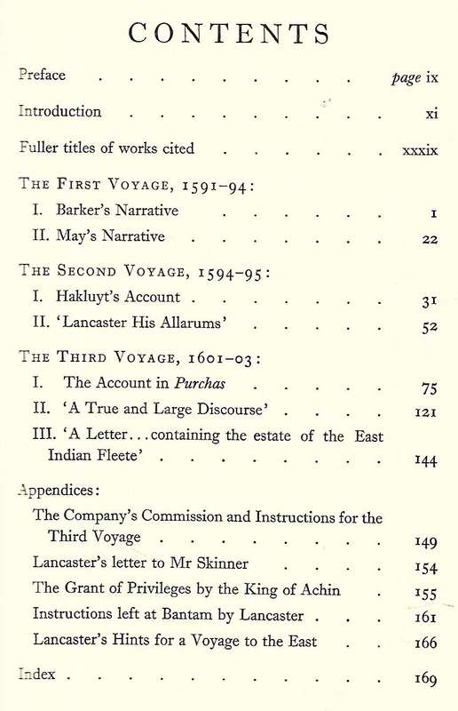 The Voyages of Sir James Lancaster to Brazil and the East Indies, 1591-1603 | Sir William Foster ...