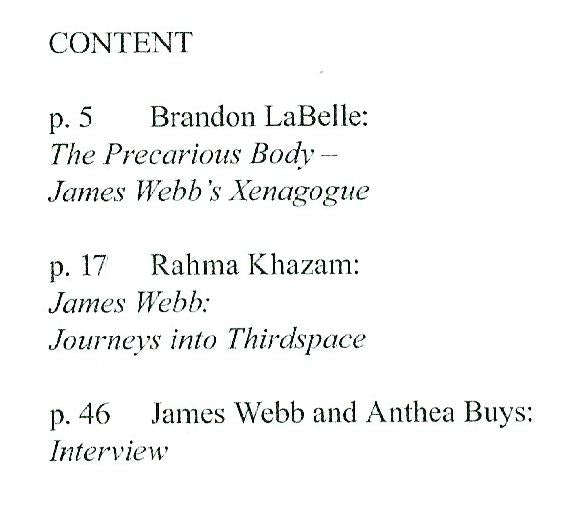 James Webb: Xenagogue (Signed by Artist, Brochure to Accompany the Exhibition)