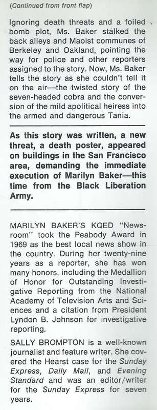 Exclusive! The Inside Story of Patricia Hearst and the SLA | Marilyn Baker & Sally Brompton