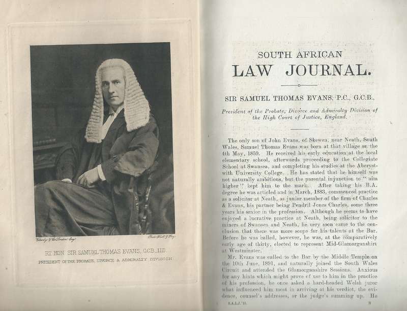 The South African Law Journal Part III, Vol. XXXV, August 1918)