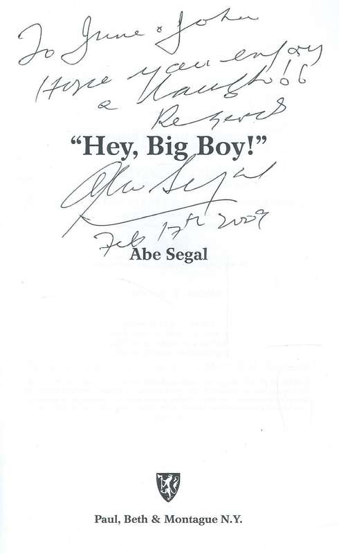 Hey Big Boy! (Inscribed by Author) | Abe Segal