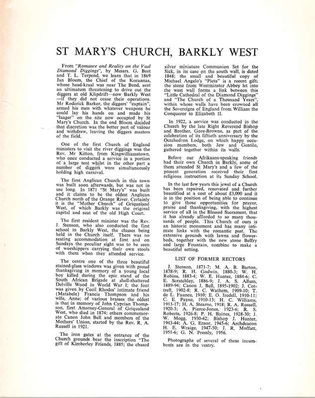 Parish Church of St Mary the Virgin, Centenary 1971-1972
