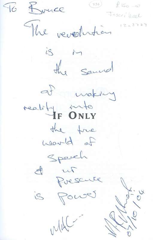If Only (Inscribed by Author) | Maakomele Manaka