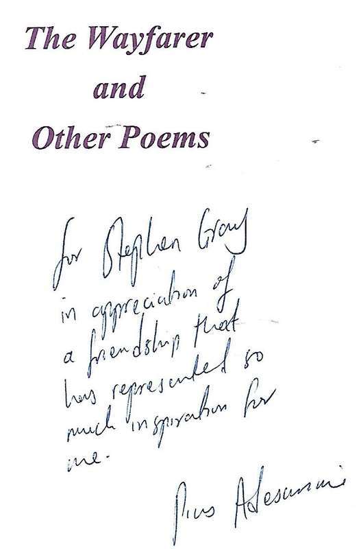 The Wayfarer & Other Poems (Inscribed by Author) | Pius Adesanmi
