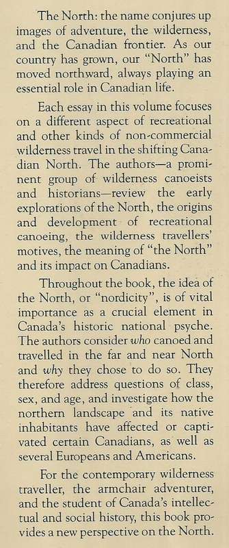 Nastawgan: The Canadian North by Canoe & Snowshoe | Bruce W. Hodgins & Maragaret Hobbs (Eds.)