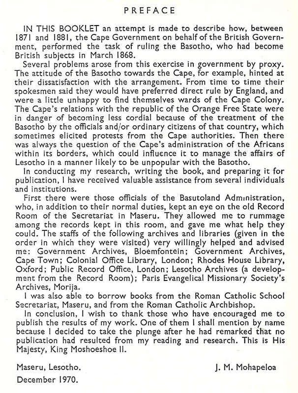 Government by Proxy: Ten Years of Cape Colony Rule in Lesotho, 1871-1881 | J. M. Mohapeloa