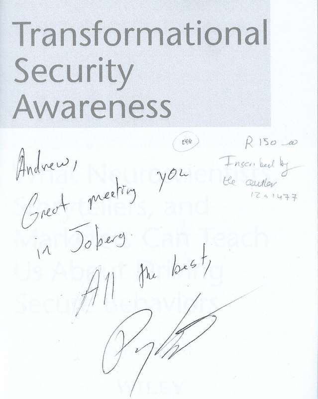 Transformational Security Awareness (Inscribed by Author) | Perry Carpenter