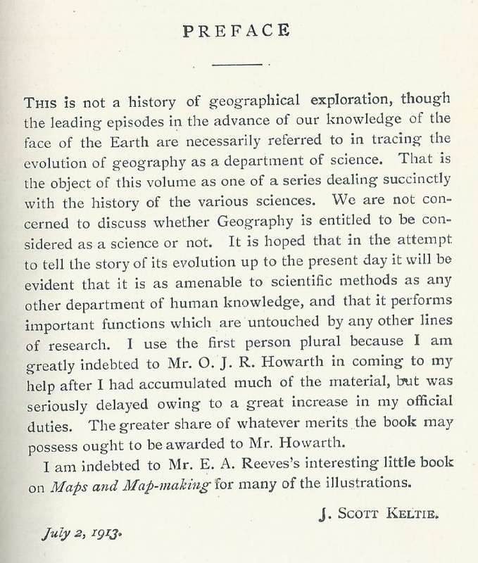 History of Geography (Published c. 1913) | J. Scott Keltie & O. J. R. Howarth