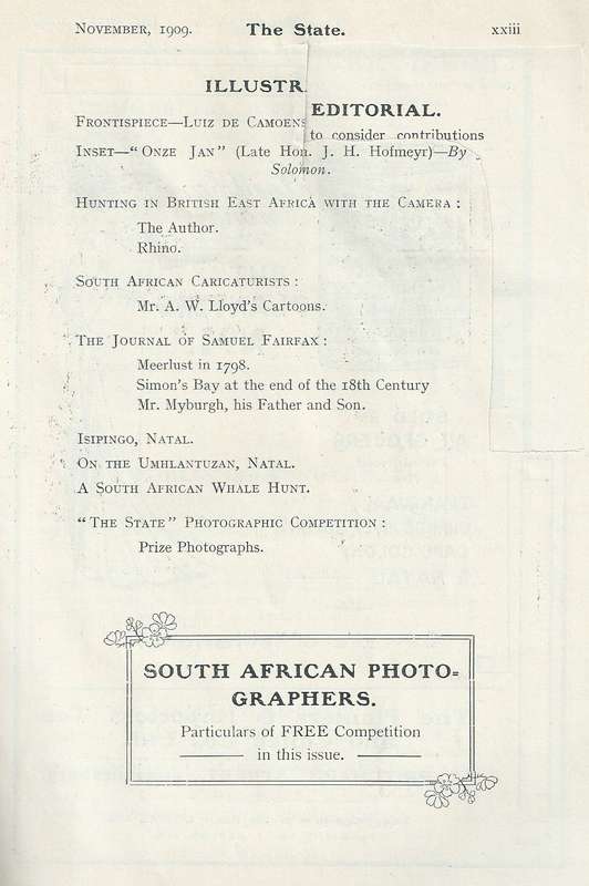 The State: South African National Magazine (Vol. 2, No. 11, November 1909)