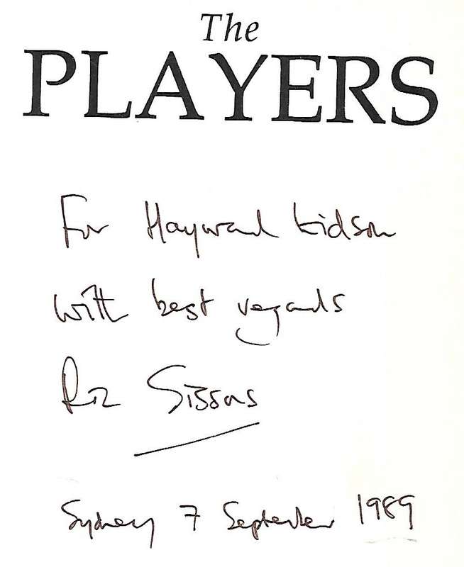 The Players: A Social History of the Professional Cricketer (Dedication by Author) | Ric Sissons