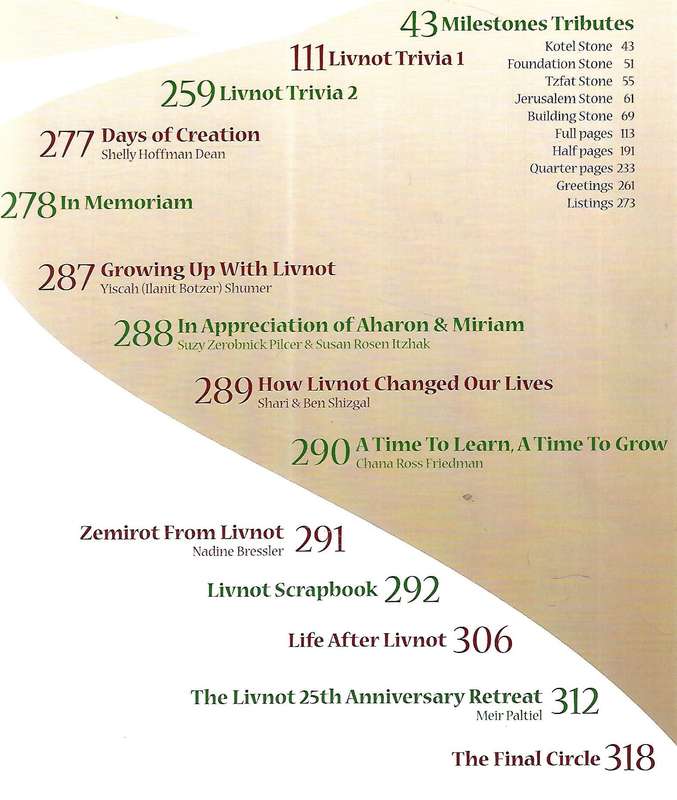 Milestones: Livnot U'Lehibanot Marks, Twenty-Five Years
