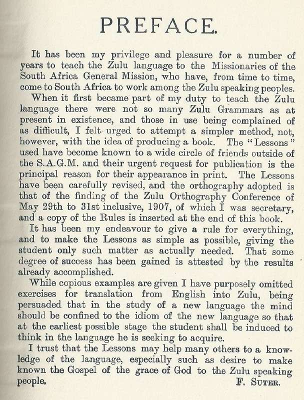 Lessons in Zulu | Rev. F. Sutter