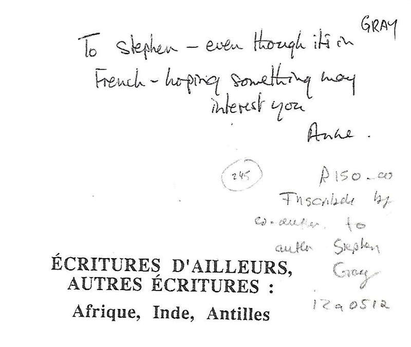 Ecritures D'Ailleurs Autres Ecritures: Afrique, Inde, Antilles (Inscribed by Co-Author) | F. Desp...